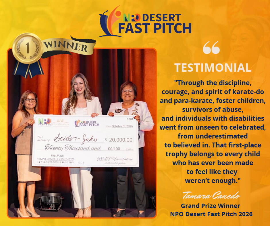 Tamara Canedo, the First-Place Winner of NPO Desert Fast Pitch 2026 and the $20,000 cash grant!